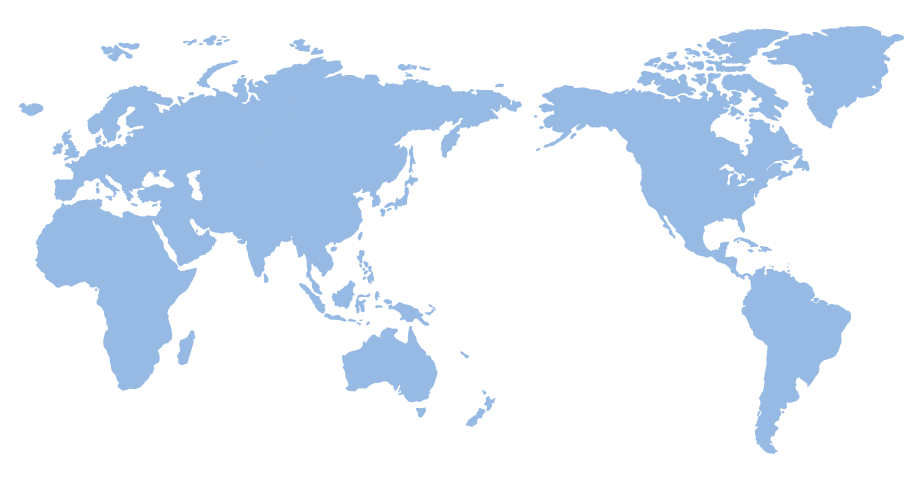 Map showing five global sustainability regions.